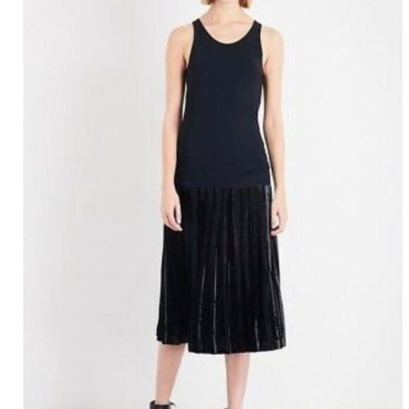 Toga Pulla Pleated Jersey and Velvet Dress Size IT 36 (US 2) - Picture 1 of 16